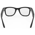 Gafas inteligentes Ray-Ban Meta Wayfarer (Gen 2) en negro, vista posterior, mostrando los altavoces en las patillas y el diseño del interior.